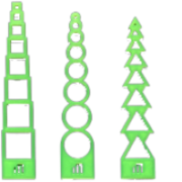 Transparent plastic stencil with geometric shapes