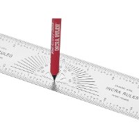 Precision measuring ruler with center-finding markings