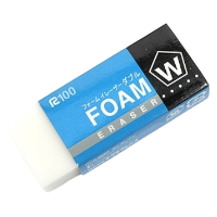 White foam eraser block