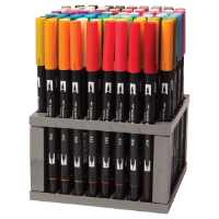 Set of dual-tipped art markers with brush tips